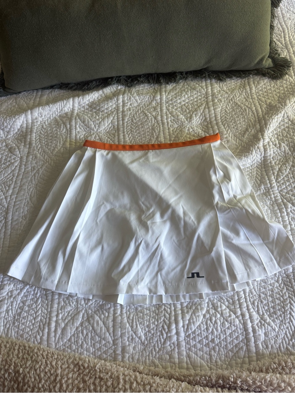J.Lindeberg White Skirt with Orange Waistband